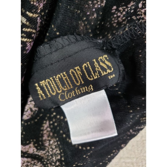 A Touch of Class Pants Women L/XL Multicolor Pleated Wide Leg Floral Slinky - Picture 8 of 9